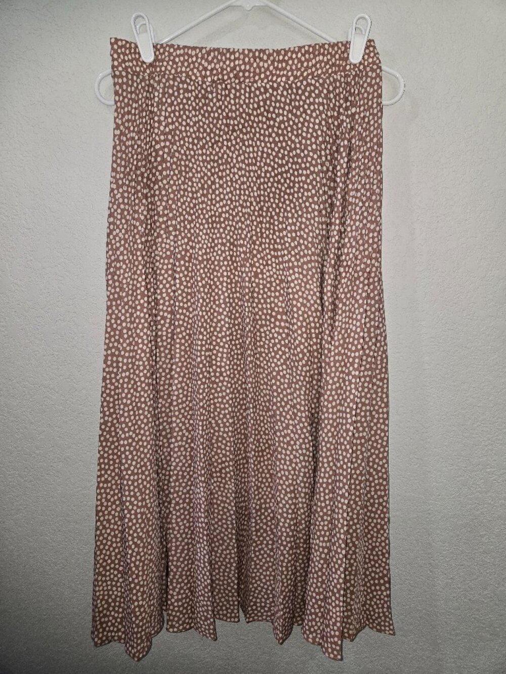 Max Studio Polka Dot Midi Skirt Blush/Taupe | Size Medium